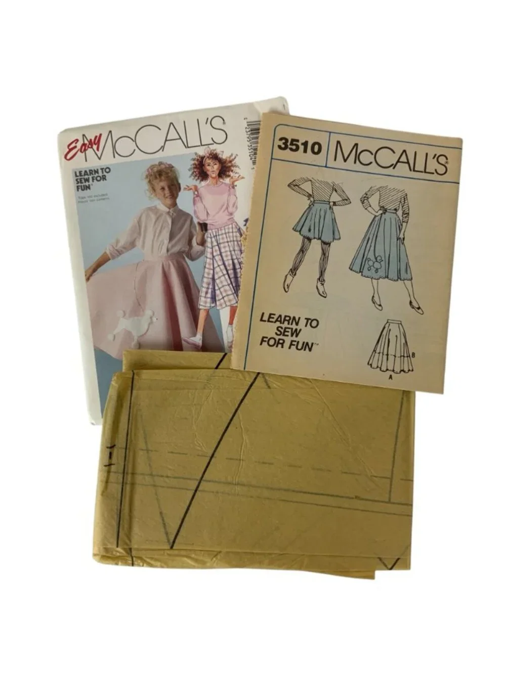 Vintage McCalls 3510 Girls Skirt Optional Applique Easy Sewing Pattern Size 12
